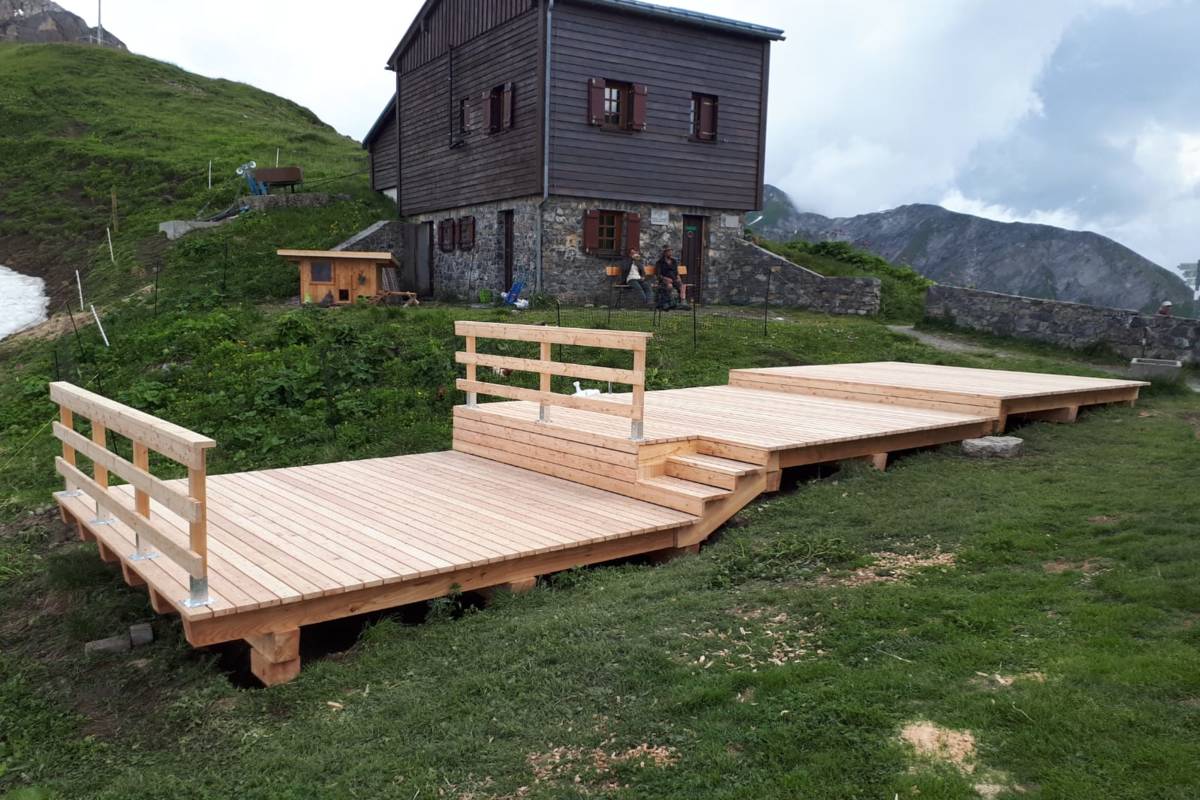 Stuttgarter Hütte Terrassenbau