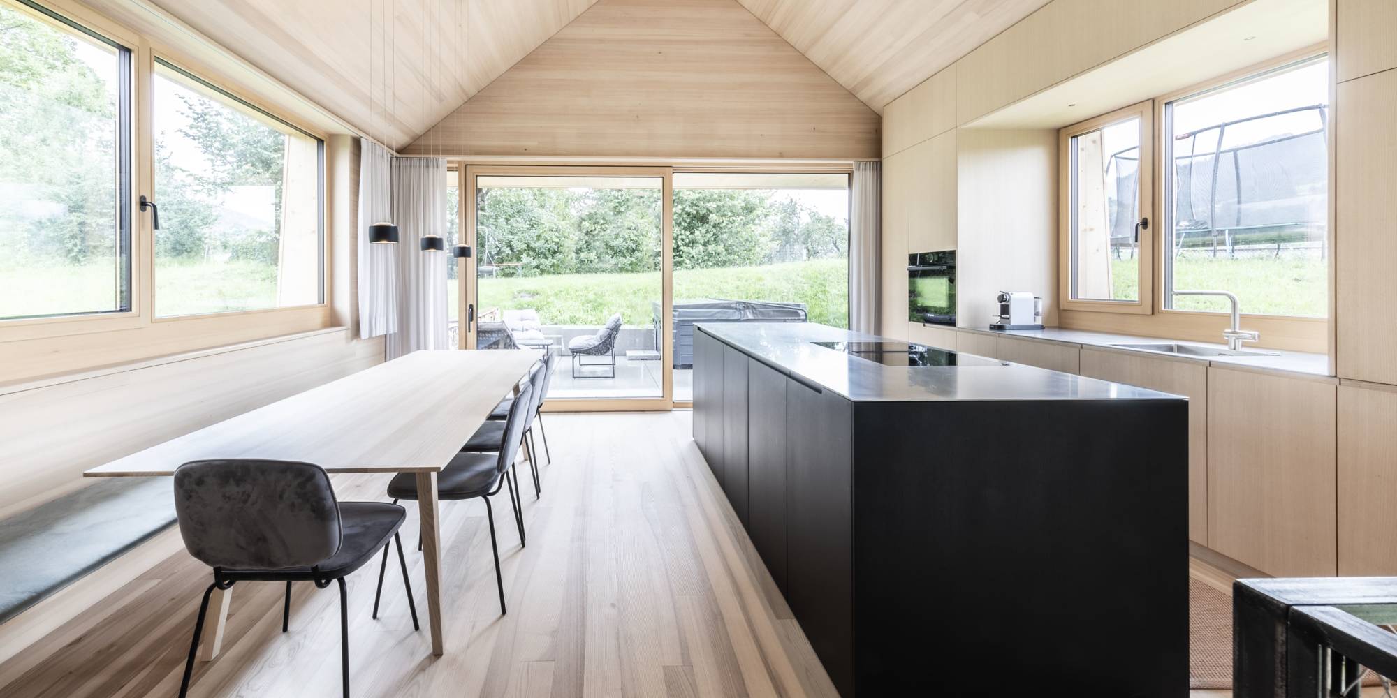 Küche, Holz, Bregenzerwald, Edelstahl, Massiv, Esche, Tannentäfel