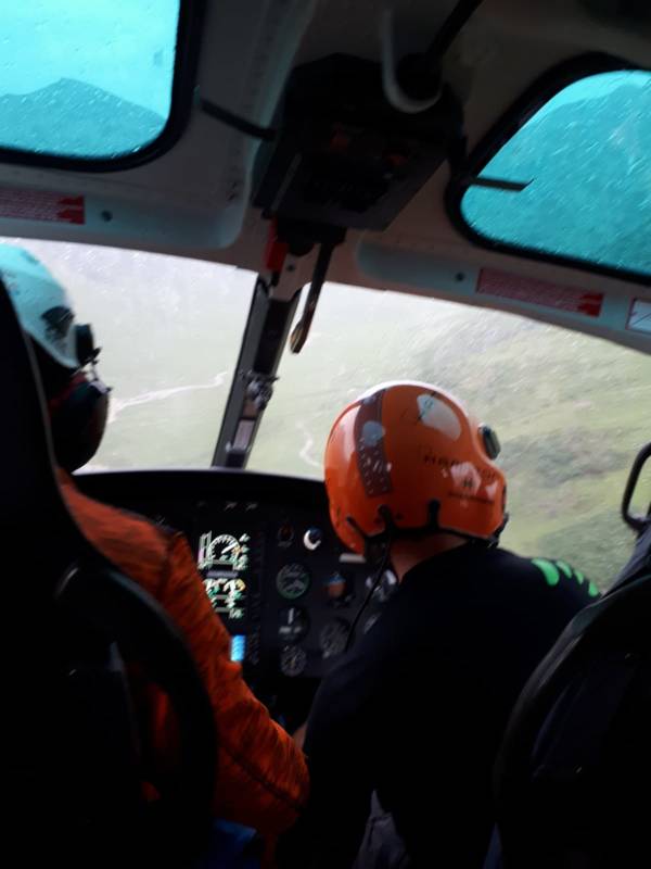 Stuttgarter Hütte Terrassenbau Hubschrauber