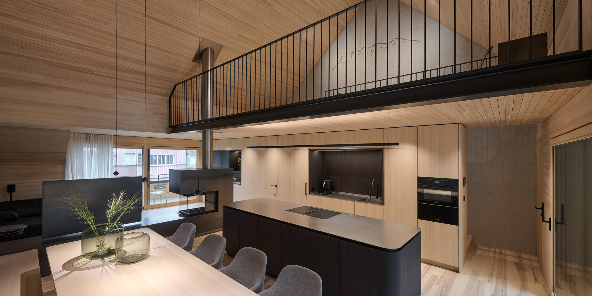 Runde Küche dunkle nische hell modern runde Kücheninsel